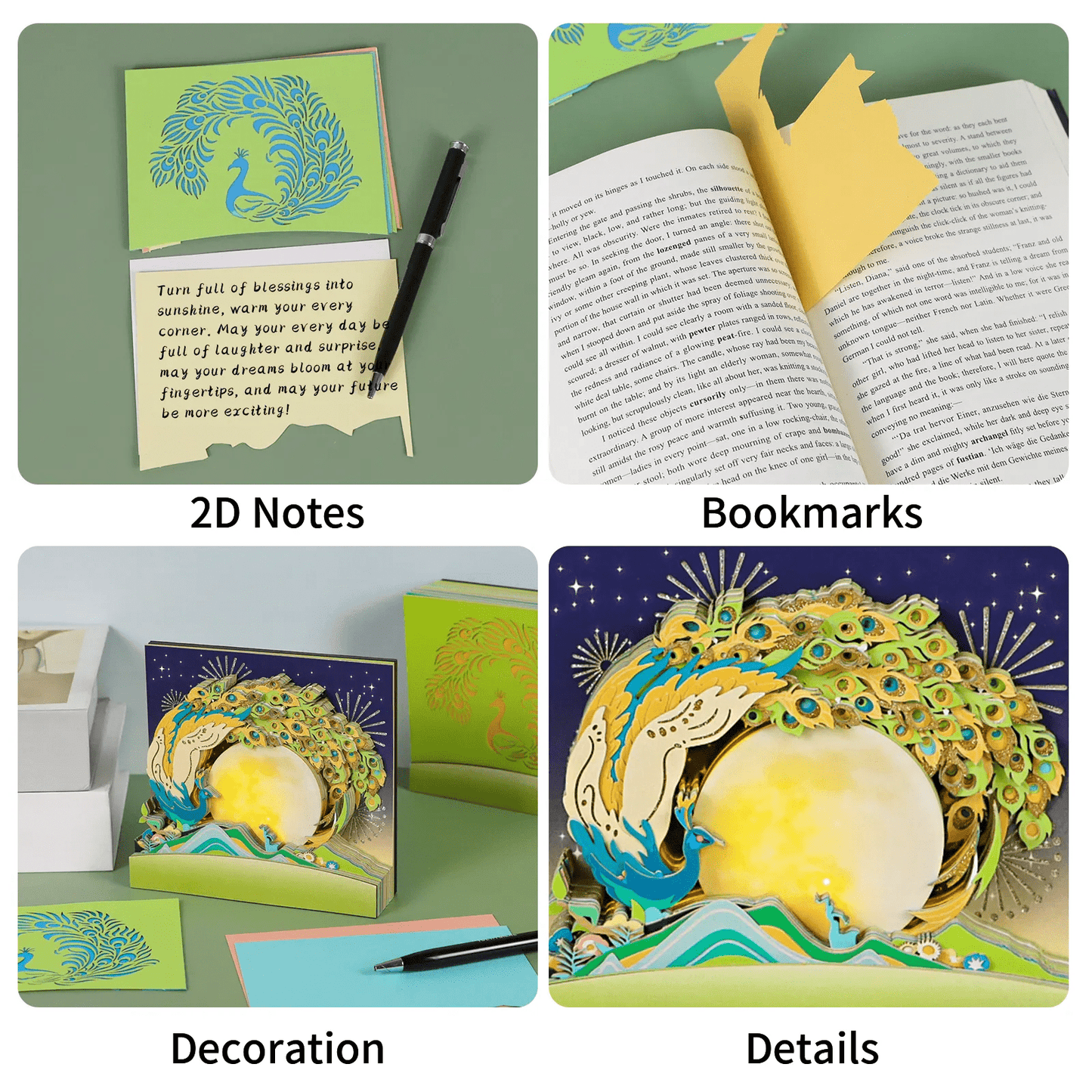 3D Pfau im Mondlicht - myKreatief
